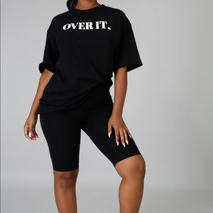“Over It” Short set